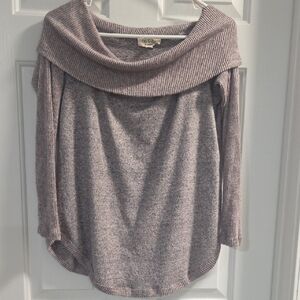 LOFT Off-the-Shoulder Heathered Sweater